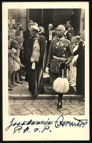 AK Prinz Oskar von Preussen mit Autograph