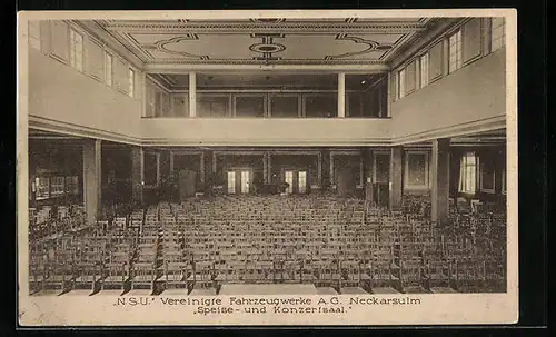 AK Neckarsulm, N.S.U. Vereinigte Fahrzeugwerke A. G., Speise- und Konzertsaal, Auto