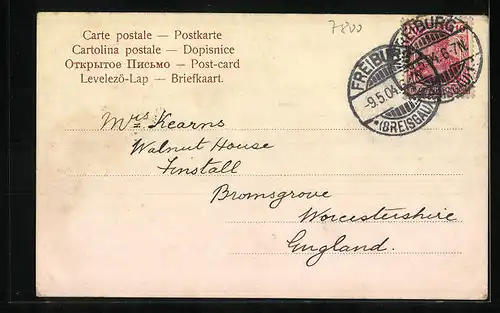 AK Freiburg i. Br., Passanten in der Thalstrasse