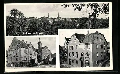 AK Neunkirchen /Baden, Partie mit Rathaus, Gasthaus zum Adler