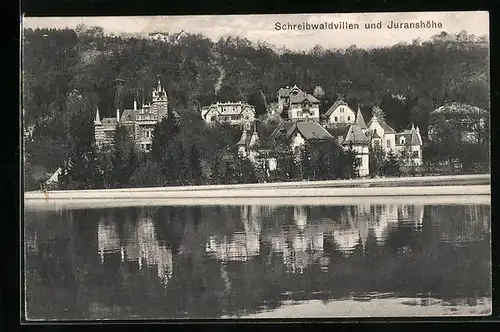 AK Brünn / Brno, Schreiberwaldvillen und Juranshöhe