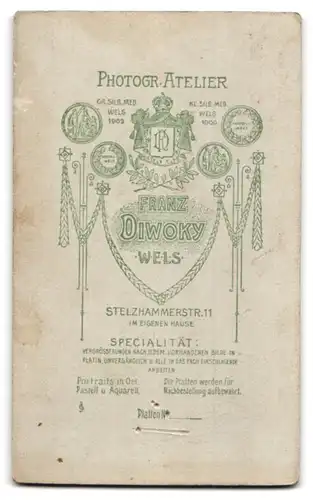 Fotografie Franz Diwoky, Wels, Stelzhammerstr. 11, Stattlicher Herr im Anzug mit Krawatte