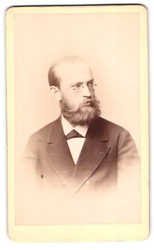 Fotografie G. Chr. Hahn, Dresden, Waisenhausstr. 34, Portrait Mann im Anzug mit Brille und Vollbart