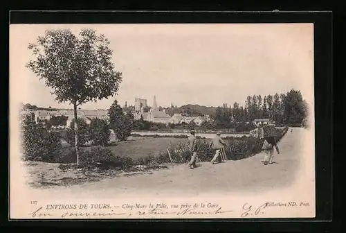 AK Cinq-Mars la Pille, vue prise de la Gare