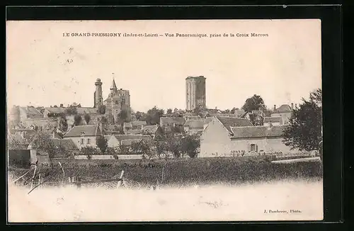AK Grand-Pressigny, Vue Panoramique, prise de la Croix Marron