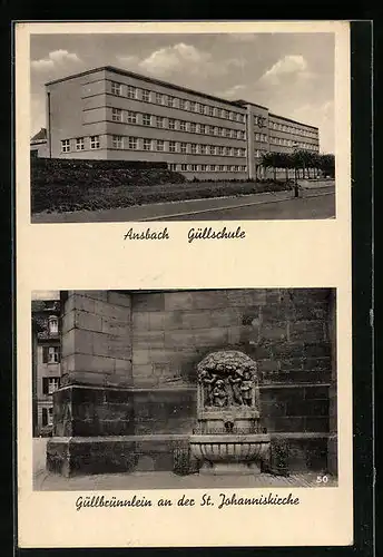 AK Ansbach, Güllschule, Güllbrünnlein an der St. Johanniskirche