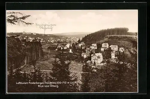 AK Finsterbergen /Thür. Wald., Ortsansicht vom Ölberg aus