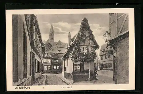 AK Quedlinburg, Strassenpartie am Finkenherd