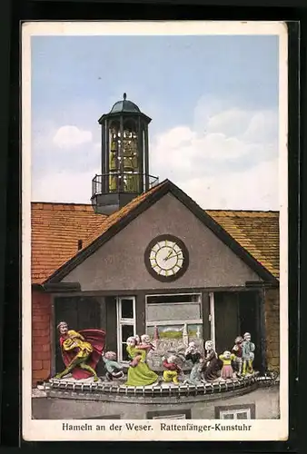 AK Hameln /Weser, Rattenfänger-Kunstuhr