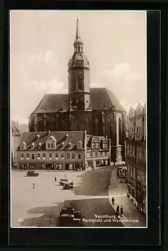 AK Naumburg a. S., Marktplatz mit Wenzelkirche
