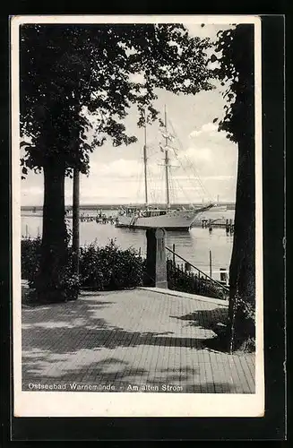 AK Warnemünde, Am alten Strom, Segelschiff