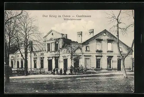 AK Gumbinnen, Zerstörtes Haus in der Wilhelmstrasse
