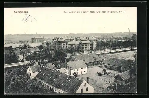 AK Gumbinnen, Kasernement des Füsilier Regt. Graf Roon (Ostpreuss. No. 33)