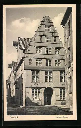 AK Rostock, Altes Haus in der Kistenmacherstrasse 12