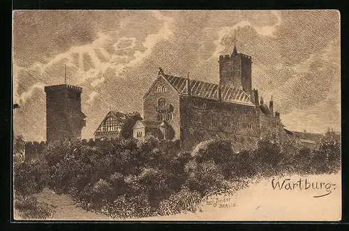 Künstler-AK Carl Jander: Die Wartburg