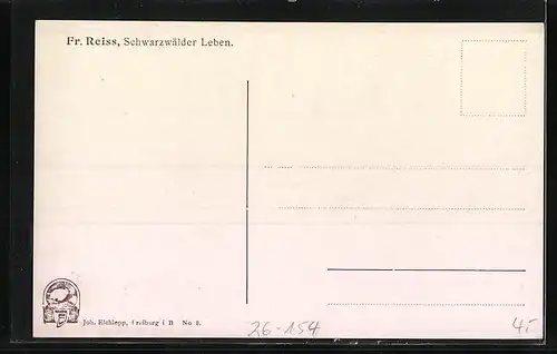 Künstler-AK Fritz Reiss: Schwarzwälder Leben, Mädel und Bub