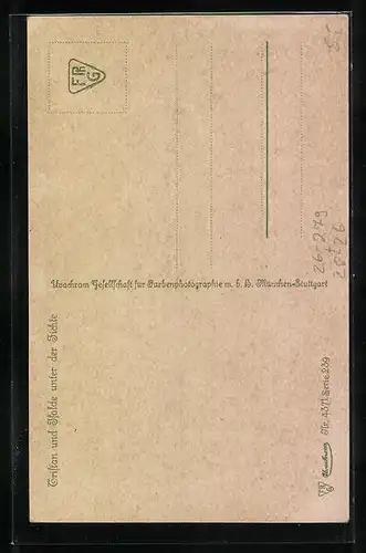 Künstler-AK Georg Mühlberg: Tristan und Isolde unter der Fichte, Sage