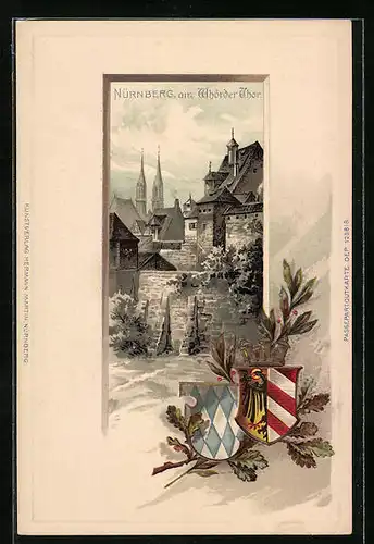 Passepartout-Lithographie Nürnberg, Am Whörder Thor, Wappen