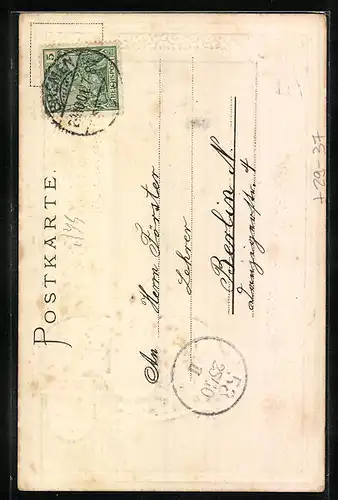 Passepartout-Lithographie Bremen, Der Roland, Wappen