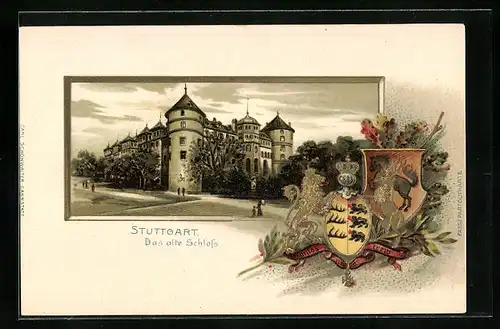Passepartout-Lithographie Stuttgart, Das alte Schloss