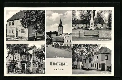 AK Knetzgau /Main, Gasthaus u. Kaufhaus O. Mendel, Ringstrasse, Fuchsengasse