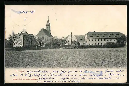 AK Krögis, Panorama mit Kirche