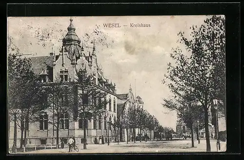 AK Wesel, Strassenpartie am Kreishaus