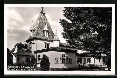 AK Herrenalb /Schwarzwald, Hotel Kursaal mit neuer Terrasse