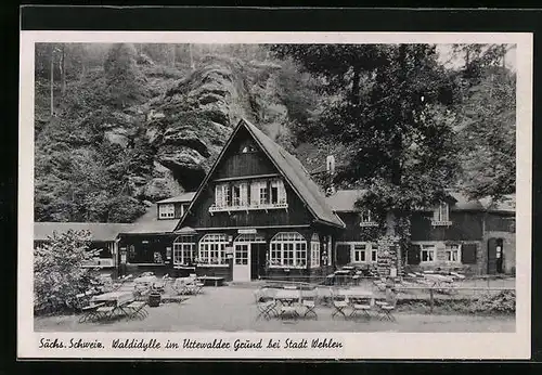 AK Wehlen, Gasthaus Waldidylle im Uttewalder Grund