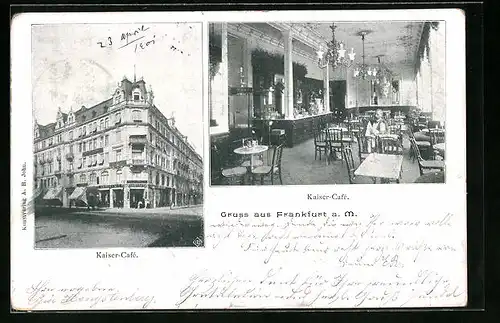 AK Frankfurt a. M., Kaiser-Cafe, Innenansicht