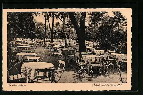 AK Hamm i. W., Gasthaus Zur Insel, Blick auf Tanzdiele