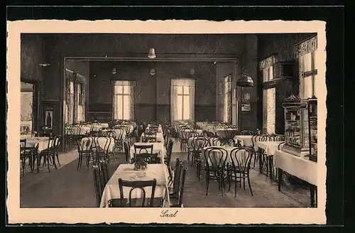 AK Hamm i. W., Gasthaus Zur Insel, Saal