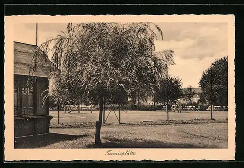 AK Hamm i. W., Gasthaus Zur Insel, Tennisplätze