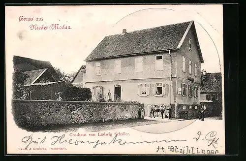 AK Nieder-Modau, Gasthaus von Ludwig Schaller