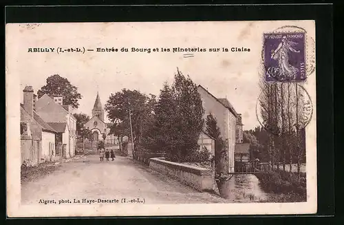AK Abilly, Entree du Bourg et les Minoteries sur la Claise