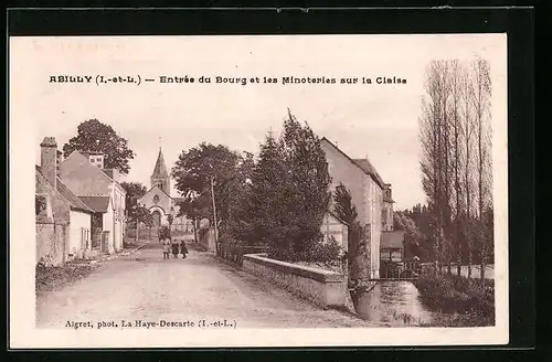 AK Abilly, Entree du Bourg et les Minoteries sur la Claise