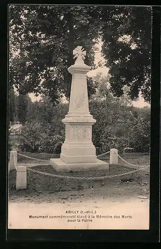 AK Abilly, Monument commémoratif élevé à la Mémoire des Morts pour la Patrie