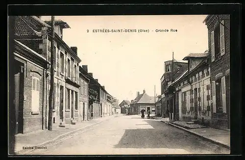 AK Estrées-Saint-Denis, Grande Rue, Strassenpartie