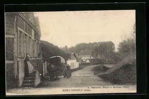 AK Saint-Arnoult, Une rue, Strassenpartie