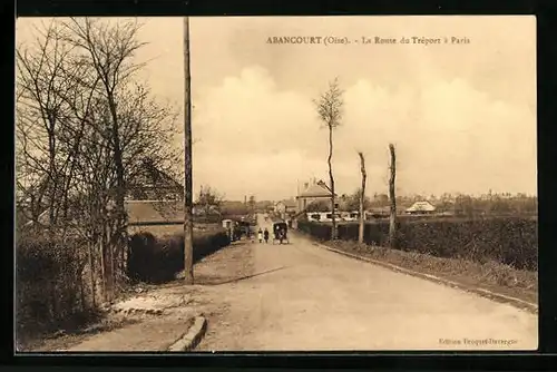 AK Abancourt, La Route du Tréport à Paris