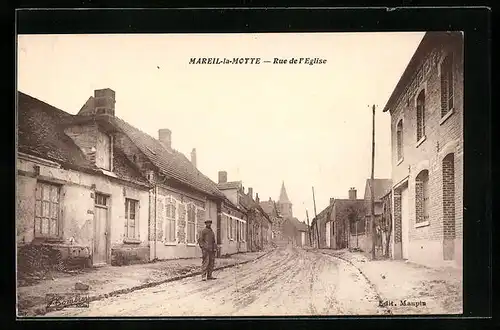 AK Mareil-la-Motte, Rue de l`Eglise, Strassenpartie