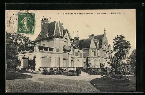 AK Aumont, vor der Villa Beatrix