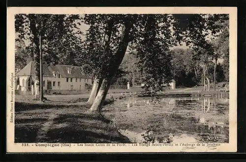 AK Compiegne, Les beaux Coins de la Foret, les Etangs Sainte-Perine et l`Auberge de la Jeunesse