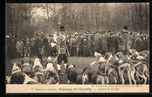 AK Chantilly, Chasse a courre, Equipage, Avant la Curee