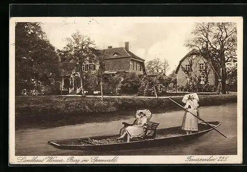 AK Burg im Spreewald, Hotel Landhaus Winzer und Boot