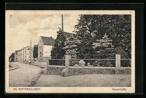 AK Gr. Rottmersleben, Hautpstrasse mit Geschäft