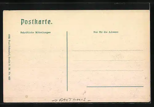 AK Werder a. H., Gasthaus Wachtelburg bei Baumblüte