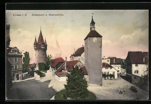 AK Lindau i. B., Diebsturm und Peterskirche