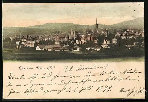 AK Löbau i. S., Blick auf die gesamte Stadt