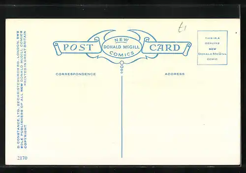 Künstler-AK Donald McGill: I`m having a ripping time here I think I`ve clicked!